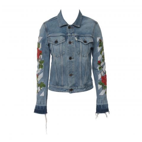 Jaket denim sales off white rose